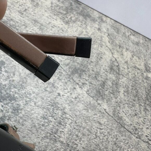 Saint Laurent Paris Jerry Studded Buckle Brown Leather Strappy Heels Womens 6 - Picture 7 of 12